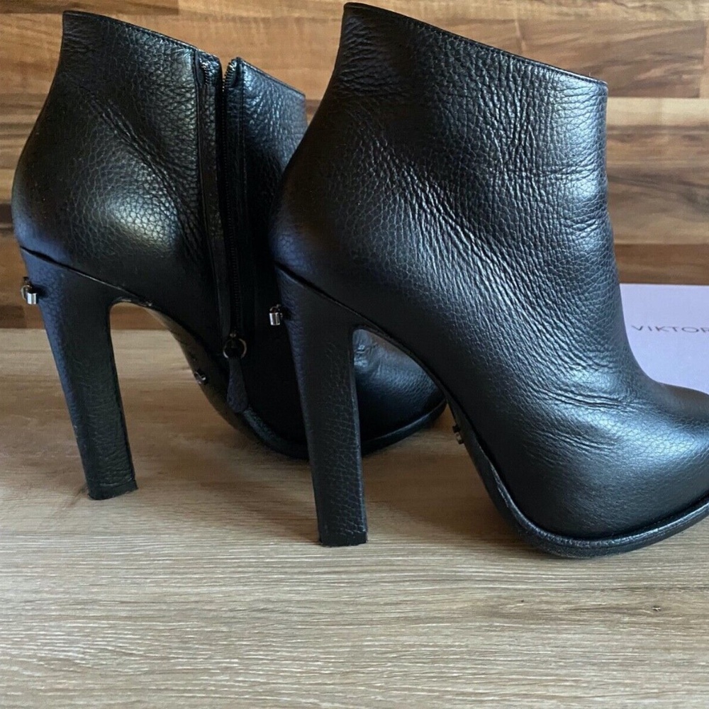 Viktor & Rolf Black Leather Ankle Platform High Heel Boots, EUR 40,5 - Picture 2 of 11